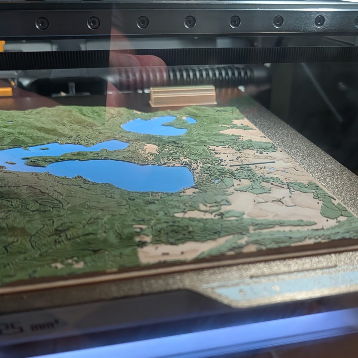 A custom 3D topographic map fresh off the printer